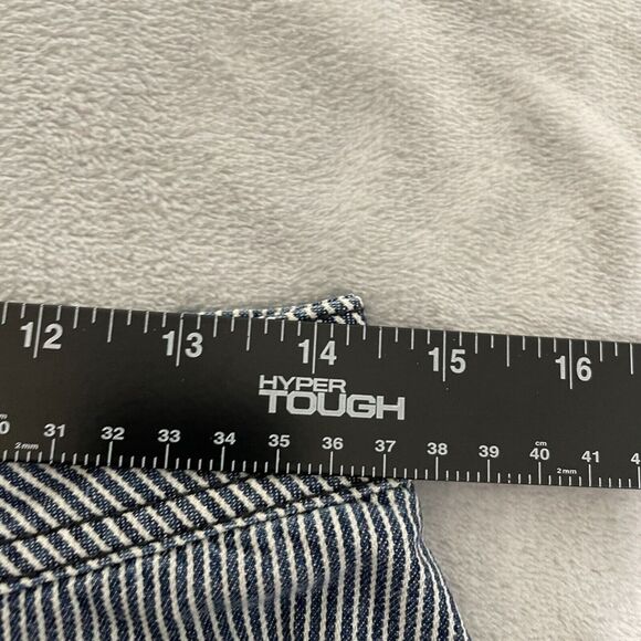 Chicos Pants Womens 0 Small Blue White Stripe Pockets Vintage Lagenlook - Picture 10 of 13